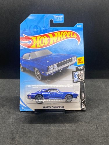 Hot Wheels - 69 Dodge Charger 500 - Kartenvariante: BESCHÄDIGTES PAKET