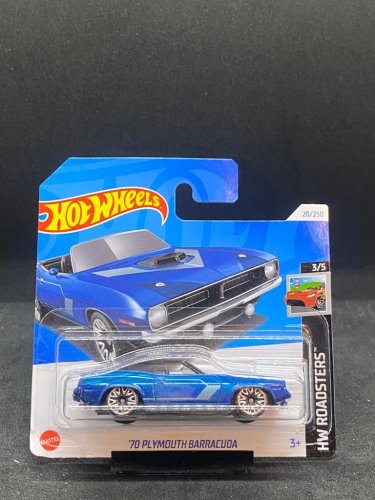 Hot Wheels - 70 Plymouth Barracuda blue - card variant: DAMAGED PACKAGE