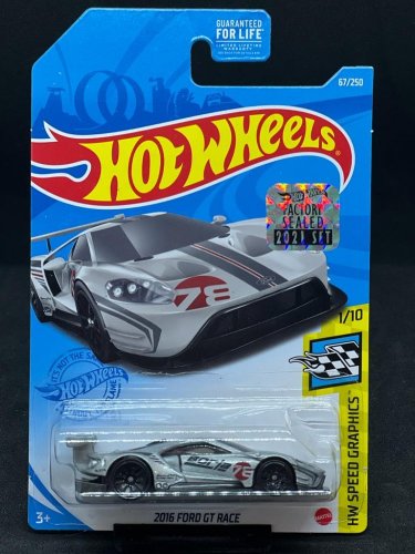 Hot Wheels - 2016 Ford GT Race silver Borla - card variant: DAMAGED PACKAGE