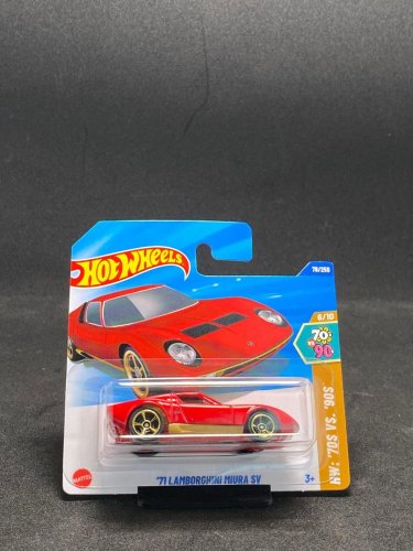 Hot Wheels - 71 Lamborghini Miura SV red - varianta karty: NOVINKA