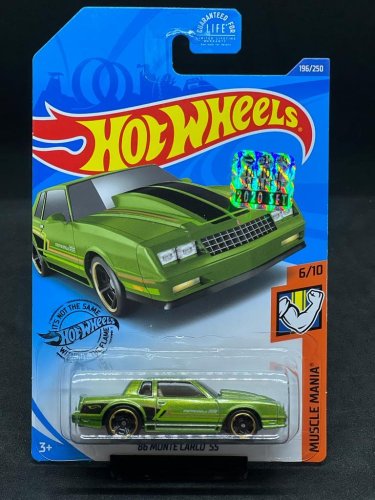 Hot Wheels - 86 Monte Carlo SS Green - Factory Sealed - varianta karty: ZE SBÍRKY