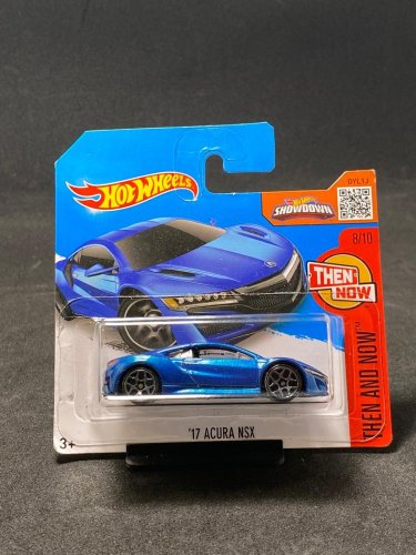 Hot Wheels - 17 Acura NSX blue - varianta karty: POŠKOZENÝ OBAL