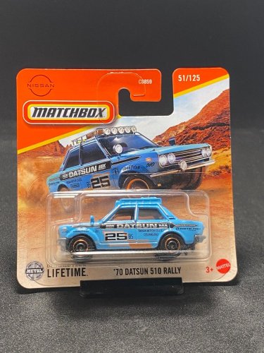 Matchbox - 70 Datsun 510 Rally - varianta karty: ZE SBÍRKY