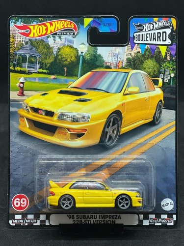 Hot Wheels - 98 Subaru Impreza 22B STi-Version Yellow #69 - varianta karty: NOVÉ