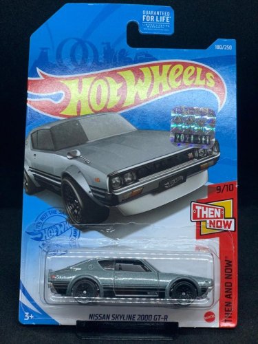 Hot Wheels - Nissan Skyline 2000 GT-R grey - varianta karty: POŠKOZENÝ OBAL