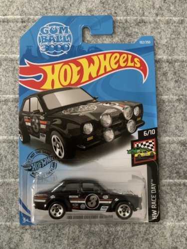 Hot Wheels 70 Ford Escort rs1600 black Gumball 3000 - card variant: FROM THE COLLECTION