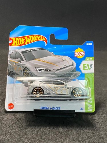 Hot Wheels - Cupra e-Racer silver - varianta karty: POŠKOZENÝ OBAL