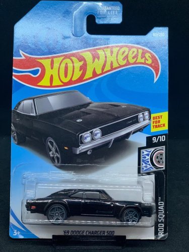 Hot Wheels 69 Dodge Charger 500 Black carshoping