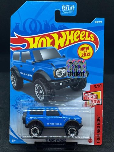 Hot Wheels - 21 Ford Bronco blau - Kartenvariante: FACTORY SEALED