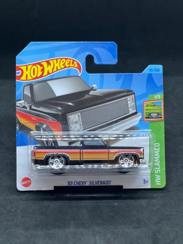 Hot Wheels - 83 Chevy Silverado black - card variant: NEW