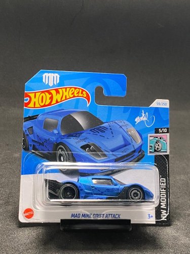 Hot Wheels -Mad Mike Drif Attack blue - Kartenvariante: NEU