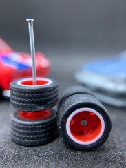 Hot Wheels / Matchbox - Custom wheels D6 Red