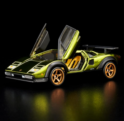 Hot Wheels - 82 Lamborghini Countach LP 500 S - Green Chrome - RLC