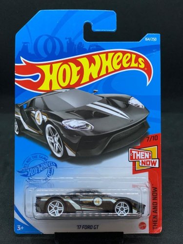Hot Wheels - 17 Ford GT Black - varianta karty: POŠKOZENÝ OBAL